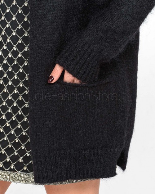 Pinko Cardigan in Mohair e Cachemire Nero  104474 A28L Z99