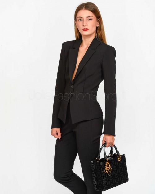 Patrizia Pepe Giacca Slim Fit in Twill Nero