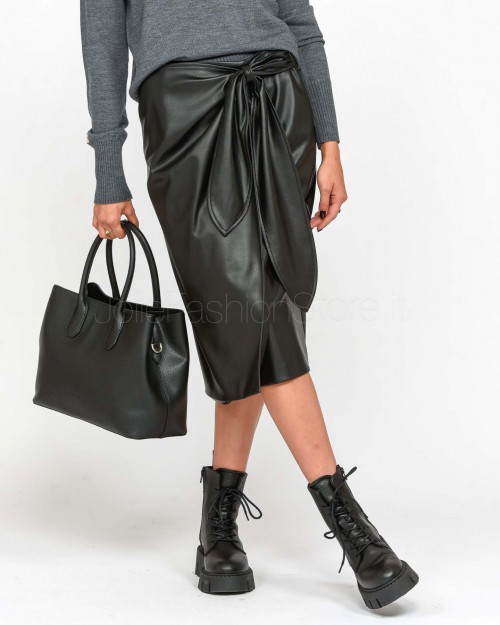 Alessandro Legora Black Eco-leather Wallet Skirt