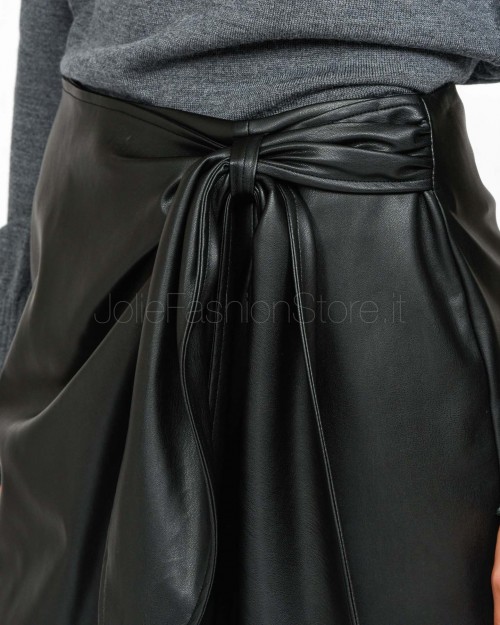 Alessandro Legora Black Eco-leather Wallet Skirt  AI25AL301 NERO