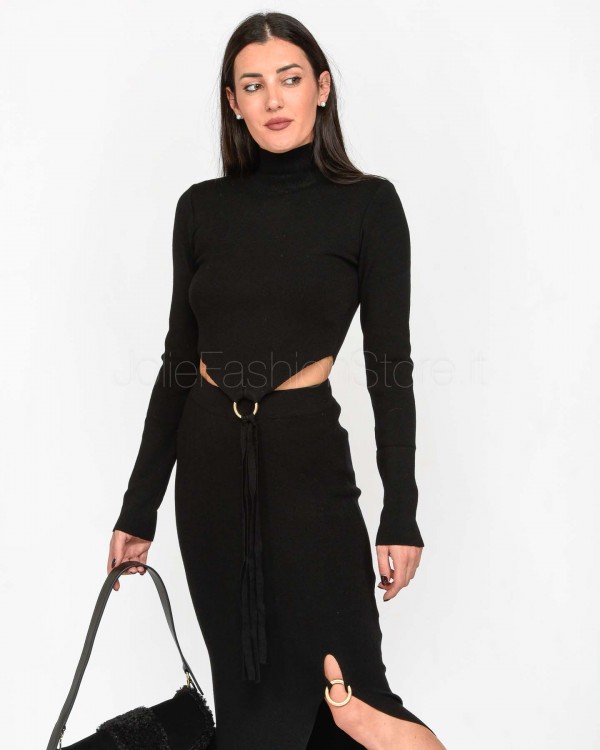 Akep Dolcevita Crop Top Nero  MGKD07023 V1