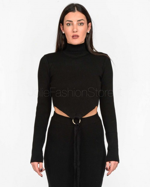 Akep Dolcevita Crop Top Nero  MGKD07023 V1