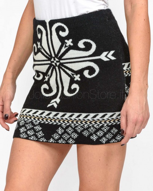 Akep BLACK JACQUARD MINI SKIRT  GOKD07059 V1