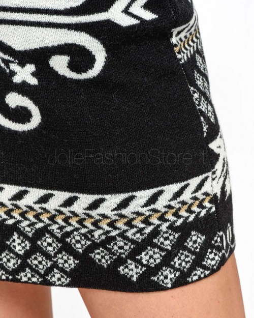 Akep BLACK JACQUARD MINI SKIRT  GOKD07059 V1