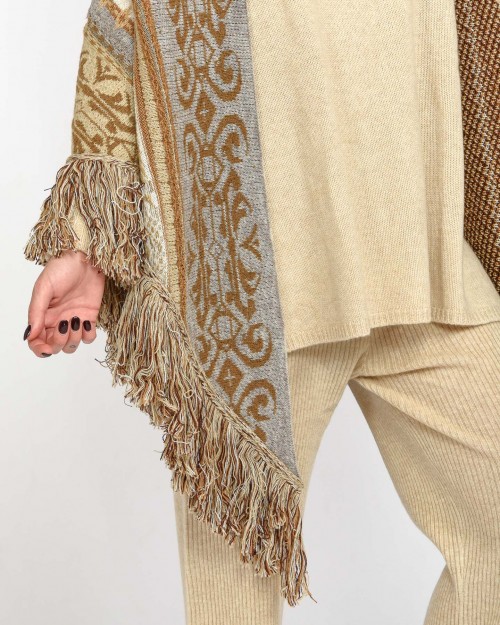 Akep SAND JACQUARD CAPE  ACKD07108 V1