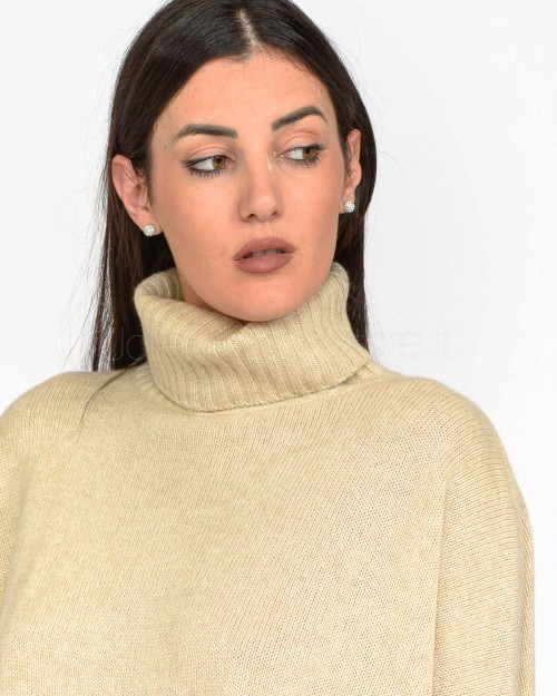 Not Shy Maglione Over Collo Alto Beige  4502501C BEIGE CHINE