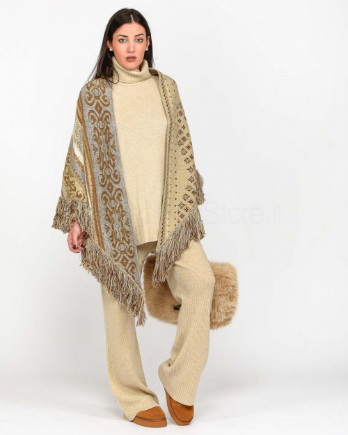 Not Shy Maglione Over Collo Alto Beige  4502501C BEIGE CHINE