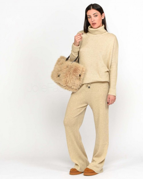 Not Shy Pantalone in Cachemire Beige  4502059C BEIGE CHINE