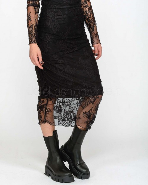 Actualee Abito Midi in Pizzo Nero  AB913 NERO