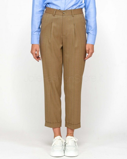 I'Min Luxury Pantalone a Sigaretta Gessatto Camel  RM20 90