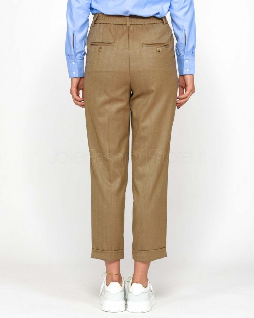 I'Min Luxury Pantalone a Sigaretta Gessatto Camel  RM20 90