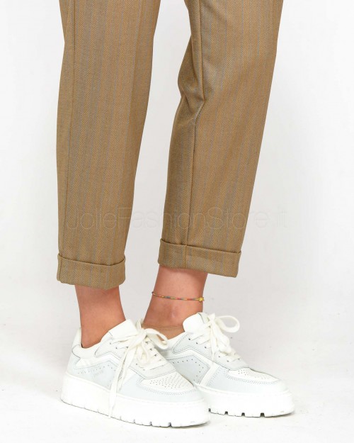 I'Min Luxury Pantalone a Sigaretta Gessatto Camel  RM20 90