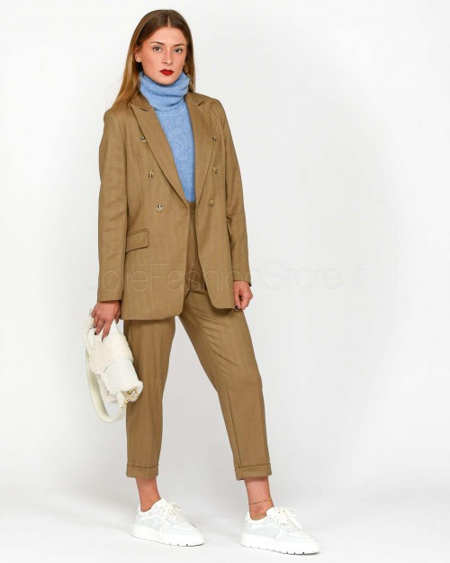 I'Min Luxury Pantalone a Sigaretta Gessatto Camel  RM20 90