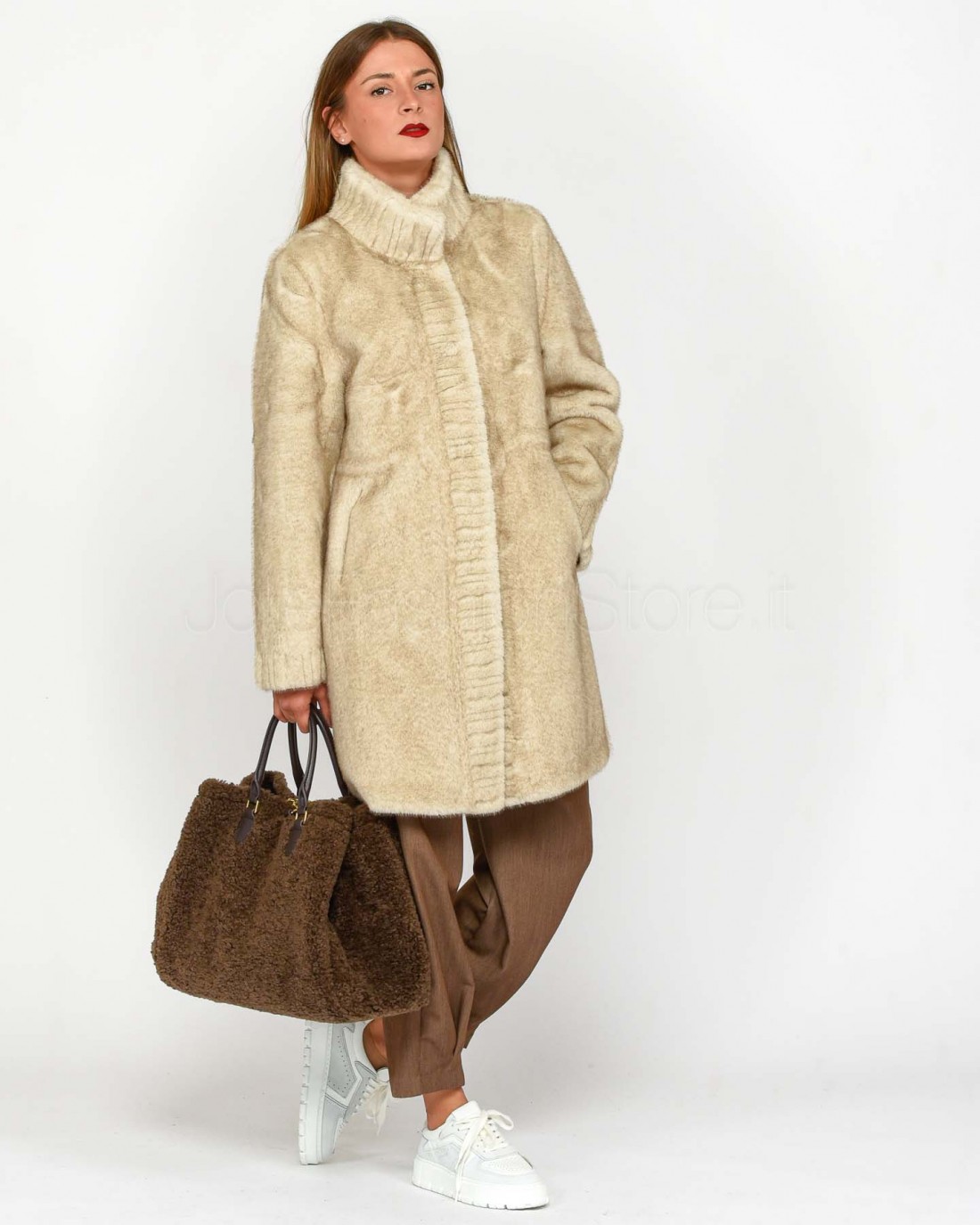 Tavus Milano Cappotto Eco Visone Beige  24321 BEIGE