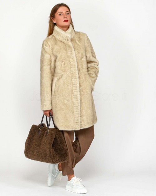 Tavus Milano Cappotto Eco Visone ReversibileBeige  24321 BEIGE