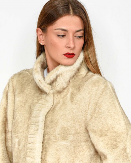 Tavus Milano Cappotto Eco Visone Beige  24321 BEIGE