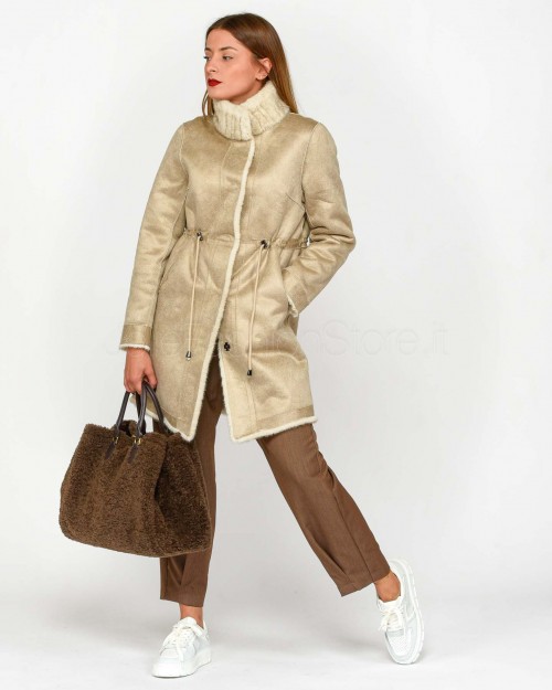 Tavus Milano Cappotto Eco Visone Beige  24321 BEIGE