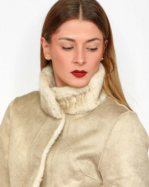 Tavus Milano Cappotto Eco Visone Beige  24321 BEIGE