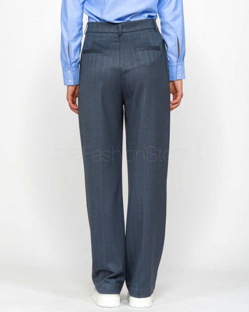 I'Min Luxury Pantalone Palazzo Gessato Denim  RM18 36