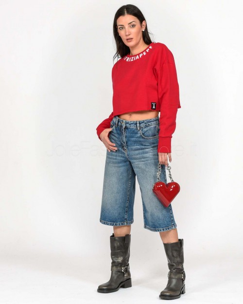 Patrizia Pepe Felpa Cropped Jester Red  1M4015 J079 R861