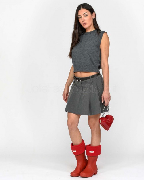 Pinko GIUDICI EXCALIBUR GRAY FLUID SKIRT  104357 A18E I72