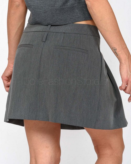 Pinko GIUDICI EXCALIBUR GRAY FLUID SKIRT  104357 A18E I72