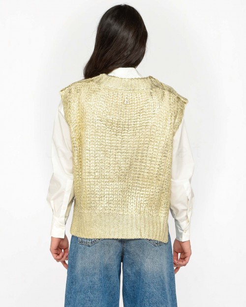 Akep GILET CON PLACCATURA GOLD ORO  GLKD07040 V4