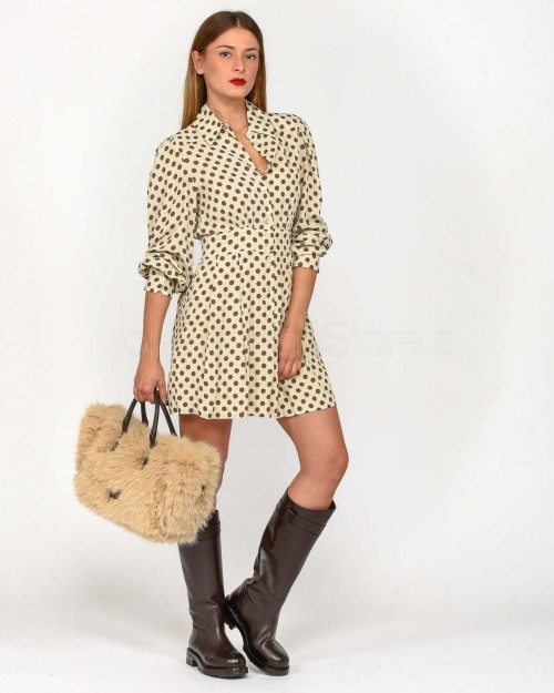 Pinko Abito a Pois Beige e Marrone