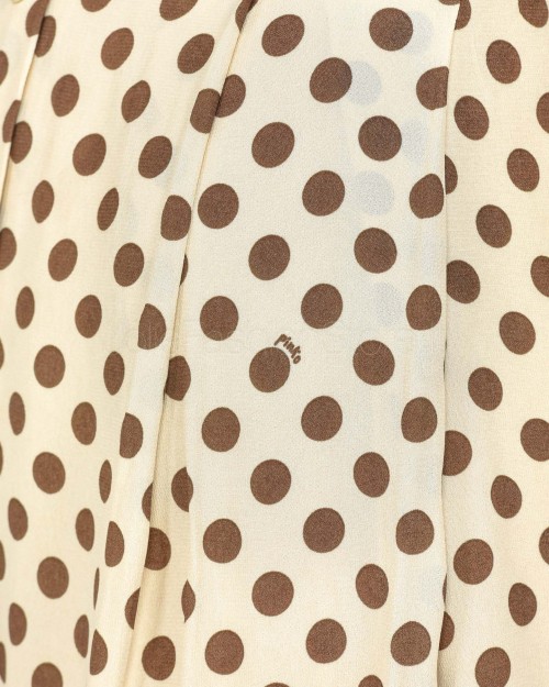 Pinko DIDEROT CREPE ST.POLKA DRESS BEIGE/BROWN  104318 A275 CL1