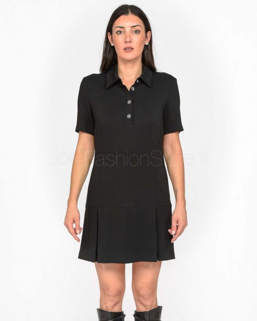 Pinko LAMETTA BLACK TECHNICAL CADY DRESS LIMOUSINE  104217 A213 Z99