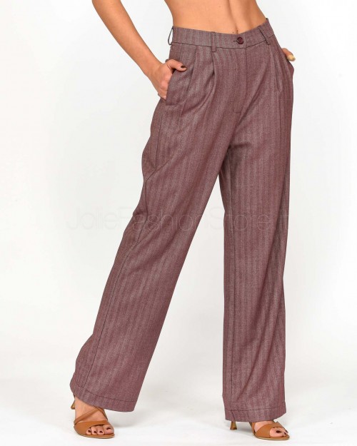 I'Min Luxury Amarone Herringbone Trousers