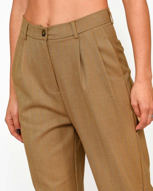 I'Min Luxury Pantalone Palazzo Gessato Camel  RM18 90