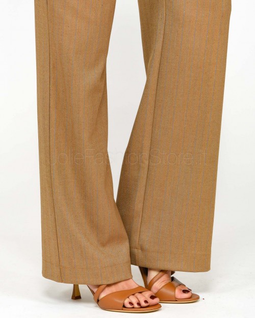 I'Min Luxury Pantalone Palazzo Gessato Camel  RM18 90