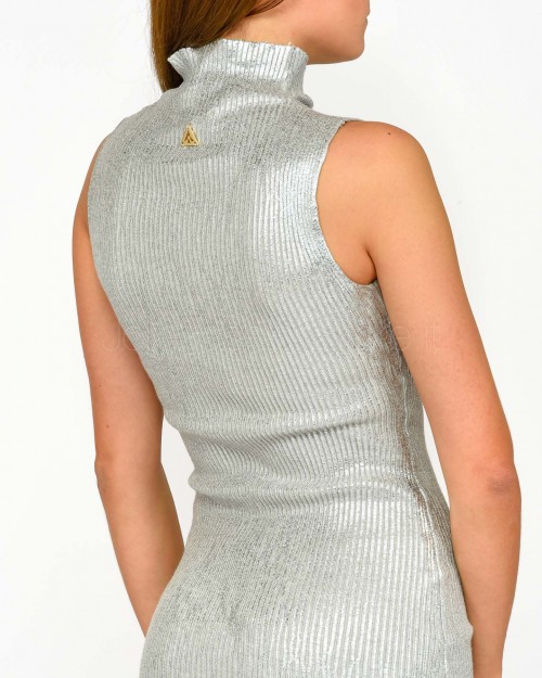 Akep Silver Laminated Sleeveless Dress  VSKD07024 V5