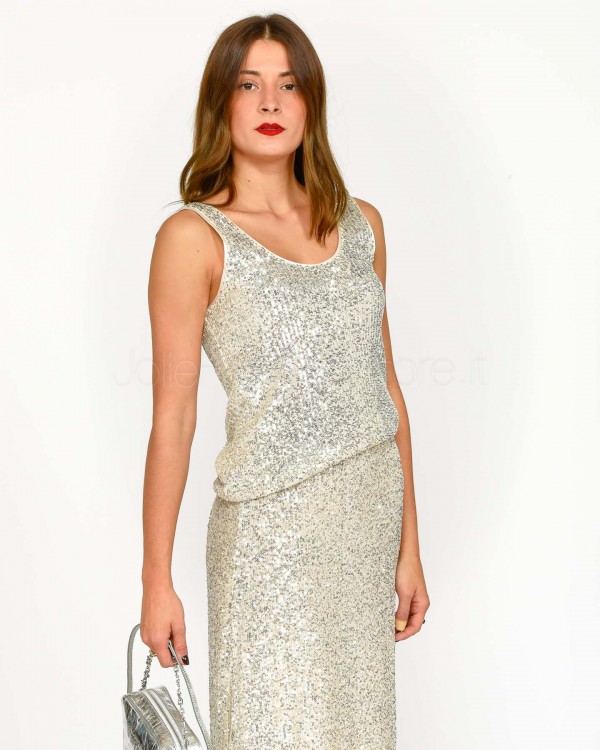 Grace & Mila Top in Paillettes Argento  ODE_22798* ARGENT