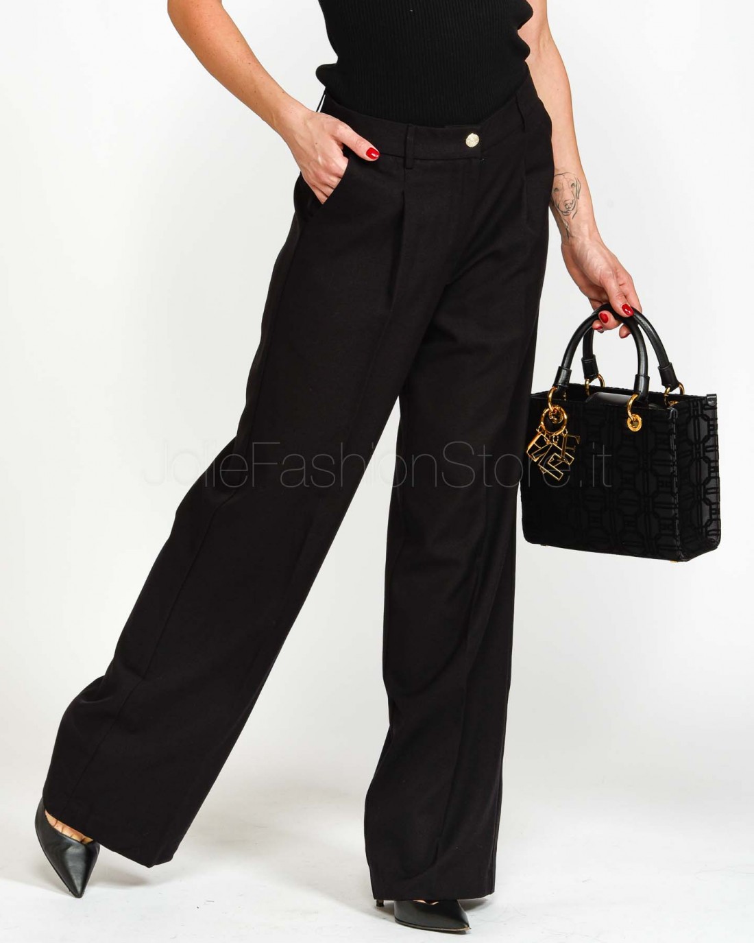 Grace & Mila Black Wide Leg Pants  OSCAR_22807* NOIR