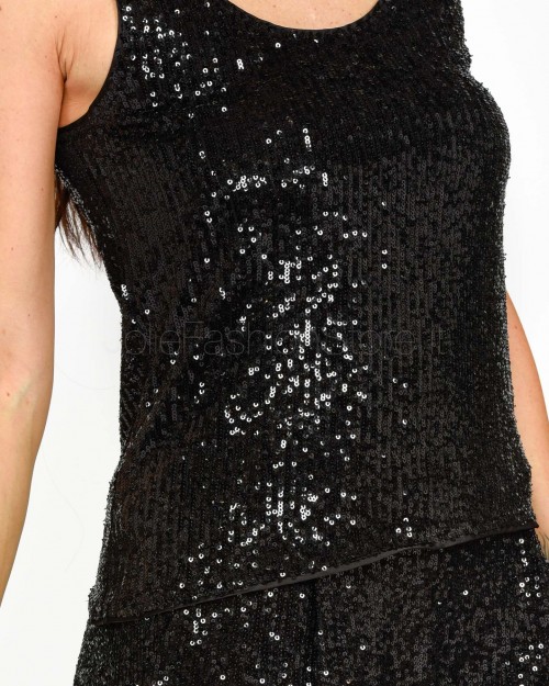 Grace & Mila Top in Paillettes Nero  ODE_22798* NOIR