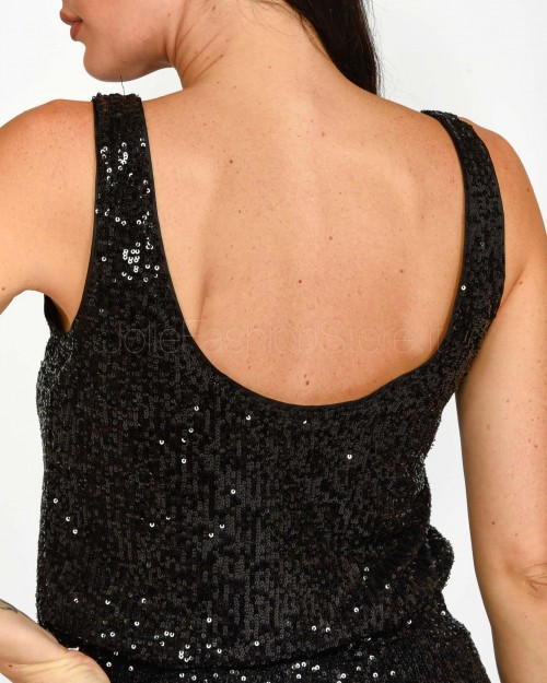 Grace & Mila Top in Paillettes Nero  ODE_22798* NOIR