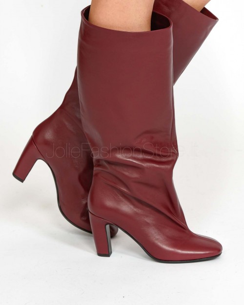 Merlot Heel Boot Strategia  A5909 ZHAIPA SILK MERLOT