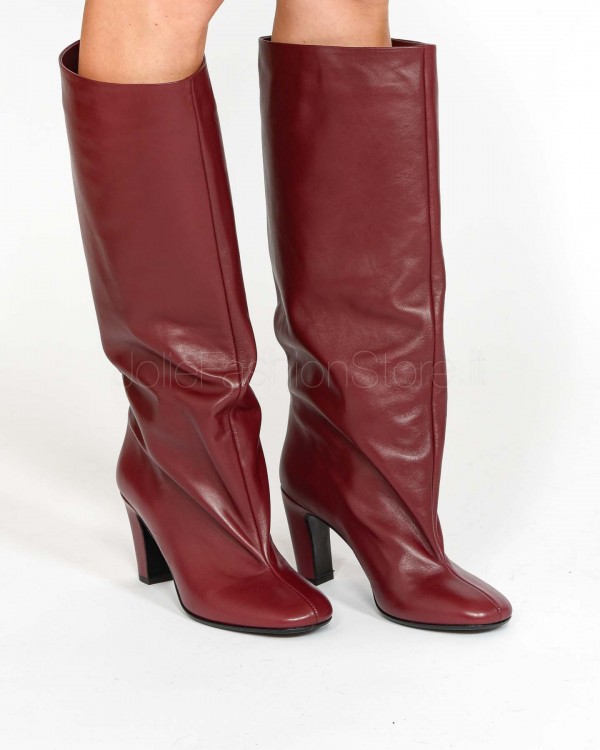 Merlot Heel Boot Strategia  A5909 ZHAIPA SILK MERLOT