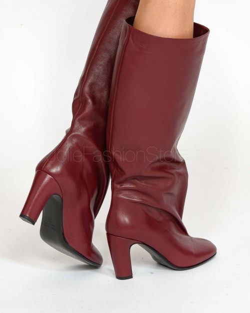 Merlot Heel Boot Strategia  A5909 ZHAIPA SILK MERLOT