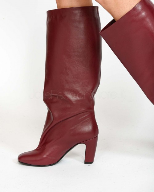 Merlot Heel Boot Strategia  A5909 ZHAIPA SILK MERLOT