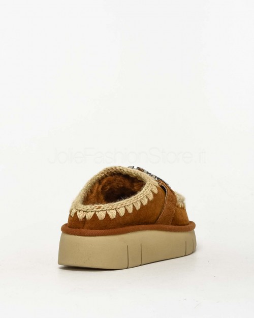 Mou Sabot Bounce Clog Metal Logo Cognac  MU.FW531001A COG