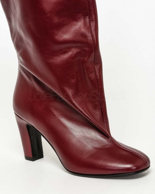 Merlot Heel Boot Strategia  A5909 ZHAIPA SILK MERLOT