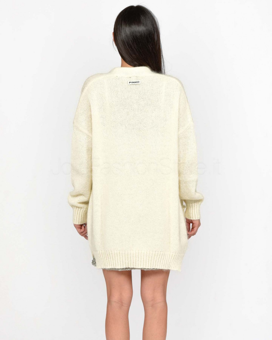 PINKO Wool Mohair Oversized Cardigan Cream Tan retailer SZ:S