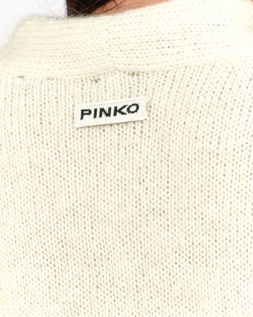 Pinko Cardigan in Mohair e Cachemire Bianco  104474 A28L Z13