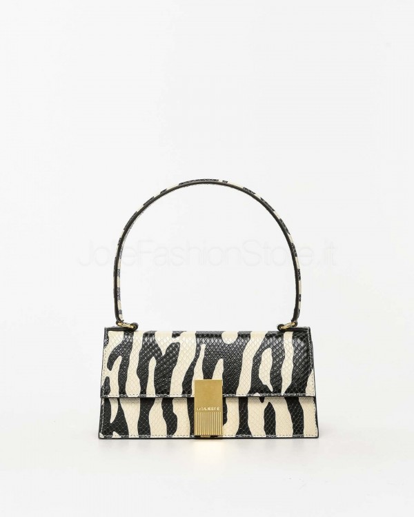 Mouliebre Pochette Vitello Stampa Zebra Bianco e Nero  NINA BIANCO NERO