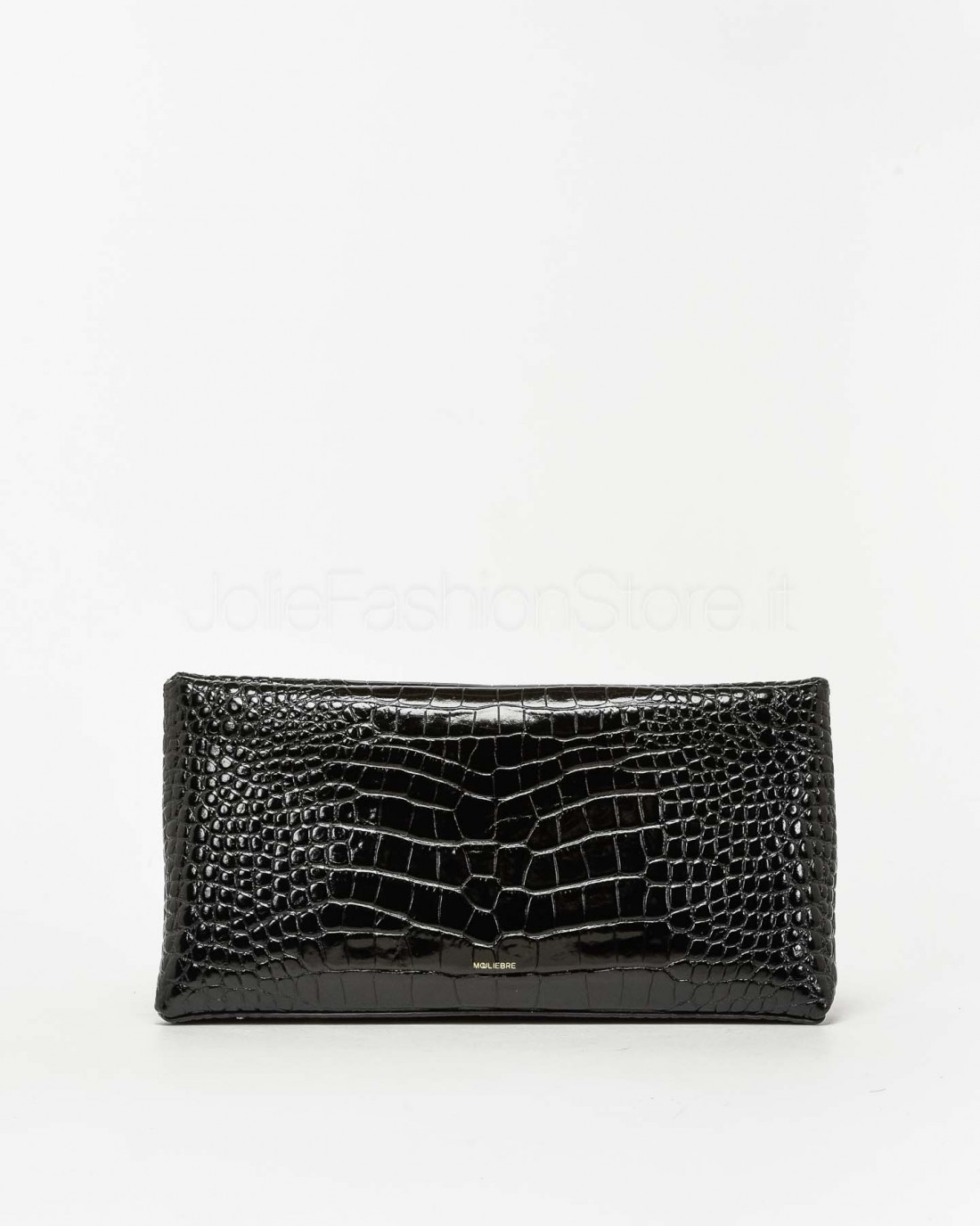 Mouliebre Pochette Calfskin Crocodile Print Black  CARLOTTA BLACK