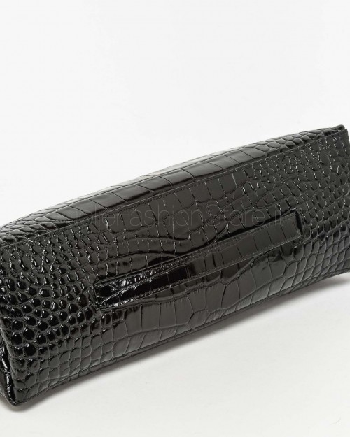 Mouliebre Pochette Calfskin Crocodile Print Black  CARLOTTA BLACK