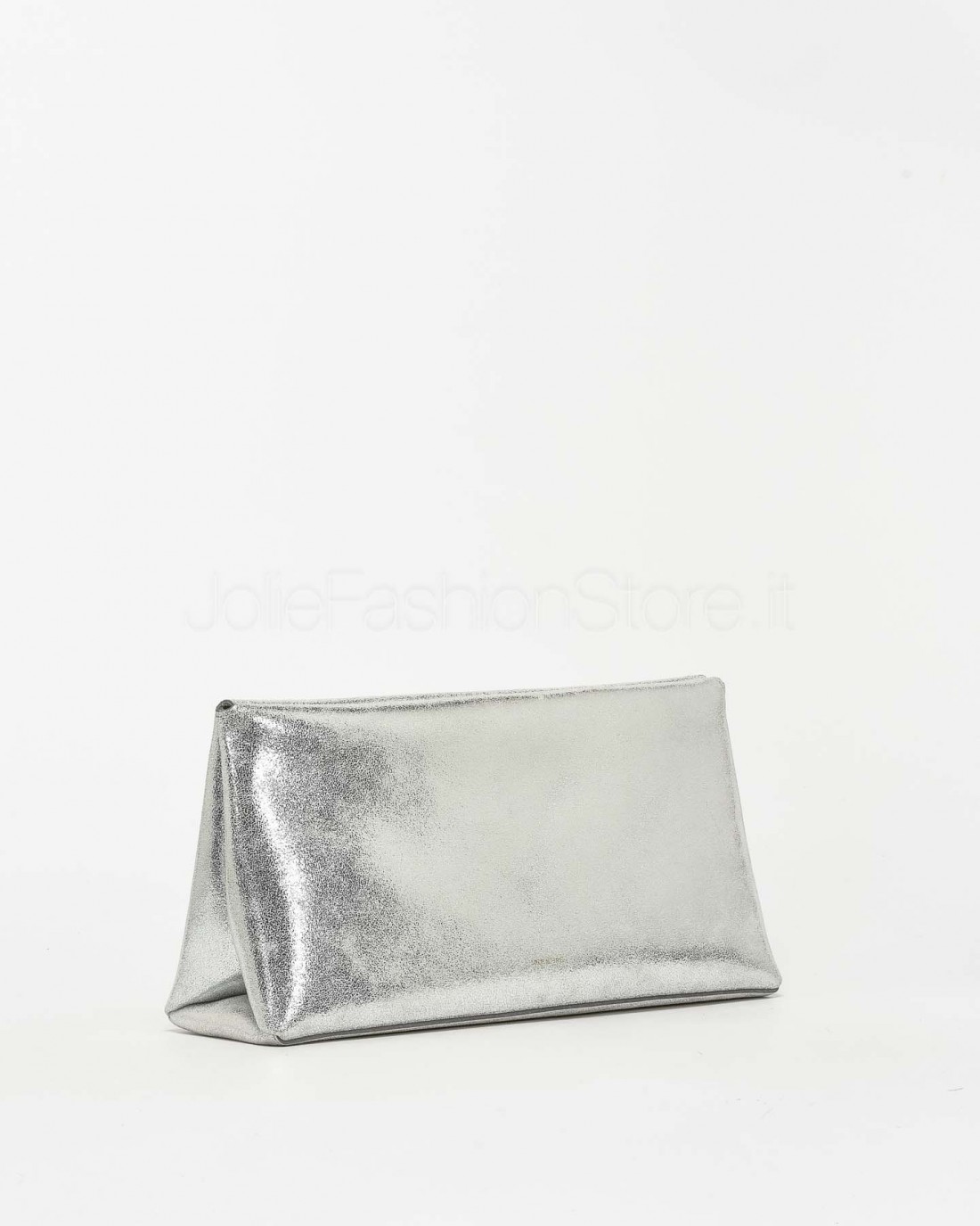 Mouliebre Pochette Vitello Laminato Argento  CARLOTTA SILVER